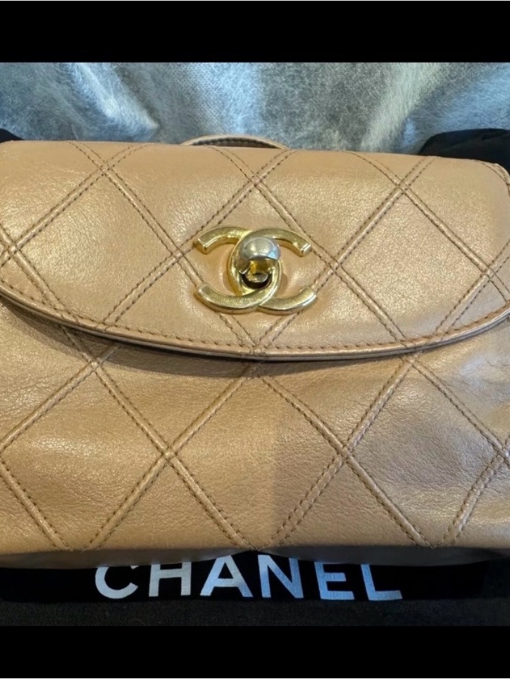 Chanel Matelasse Waist Pouch Lambskin Leather Belt Bag CC
Logo Gold Authentic